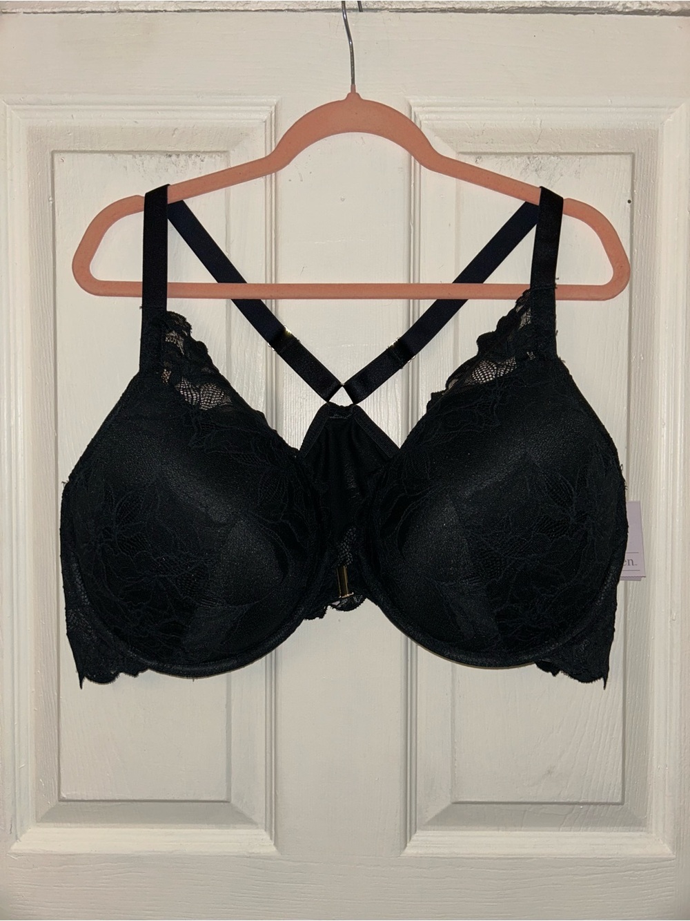 NEW 46DD Women's Lace Push-up Plunge Bra - Auden Black 46DDD